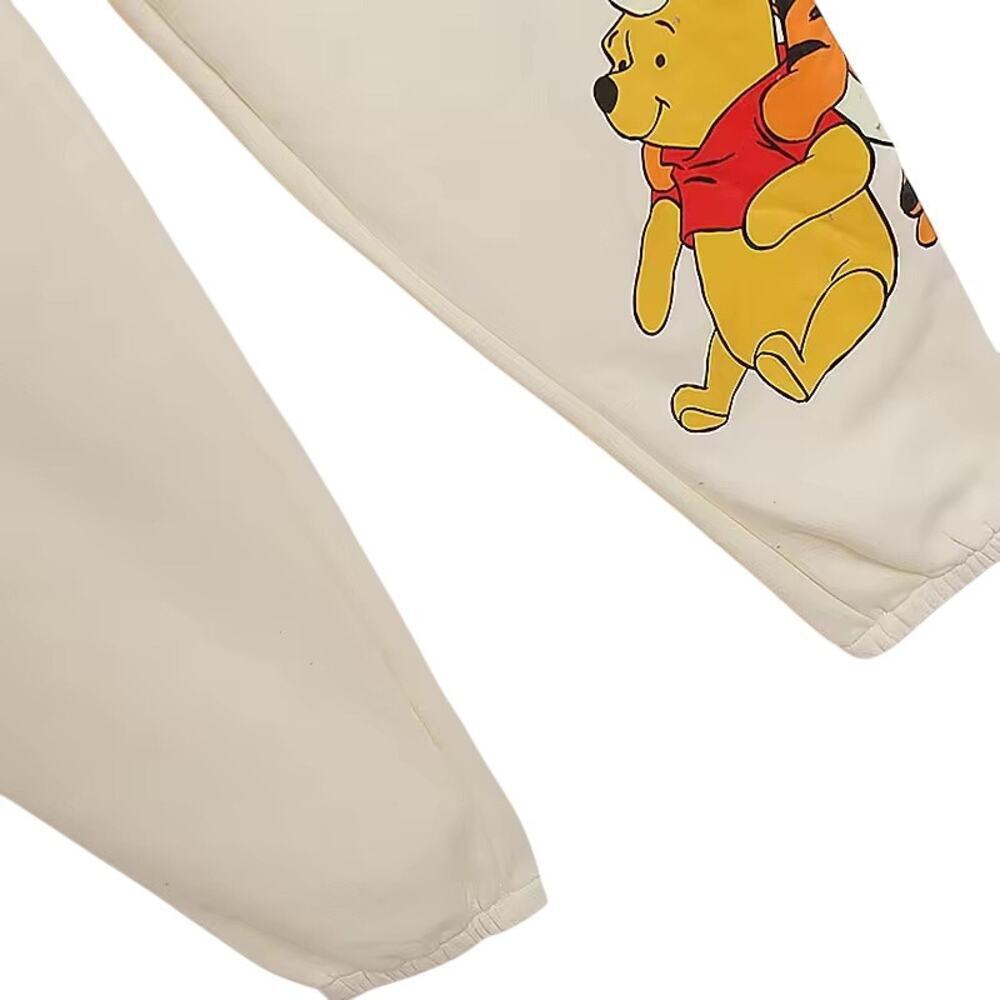 Disney Winnie the Pooh Fleece Joggers | Cartoon Graphic Sweatpants – XS Ivory - Picture 8 of 9